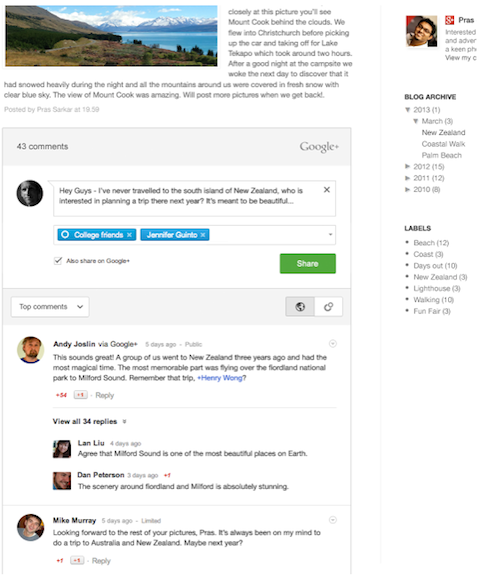 commentaires google +
