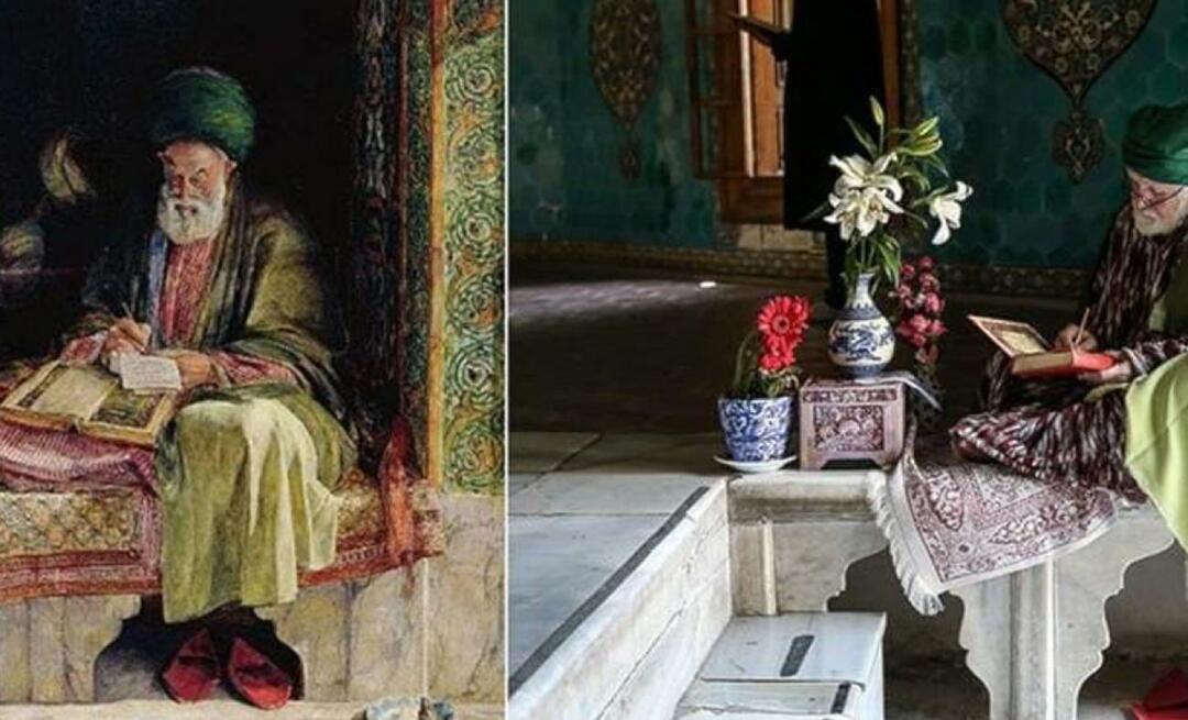 Neslihan Sağır Çetin a photographié le tableau dessiné par le peintre britannique il y a 153 ans à Yeşil Türbe.
