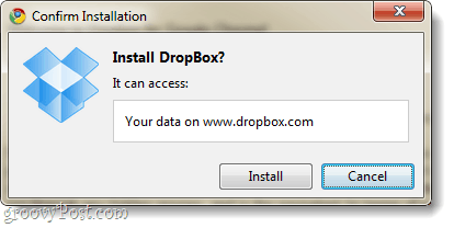l'extension dropbox doit accéder à dropbox.com
