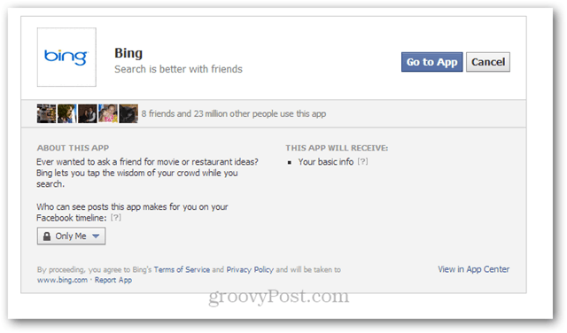application facebook bing pour fond d'écran