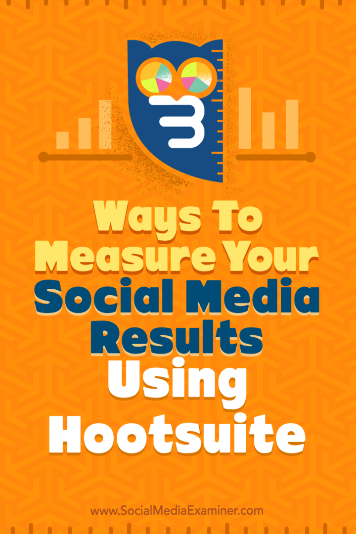 Conseils sur trois façons de mesurer les résultats de vos médias sociaux à l'aide de Hootsuite.