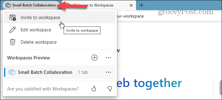 Espaces de travail Microsoft Edge