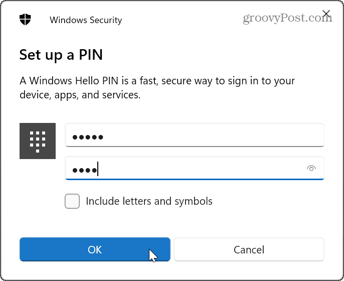 Code PIN pour se connecter à Windows 11