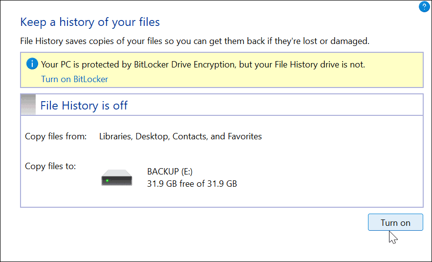 Utiliser l'historique des fichiers sur Windows 11