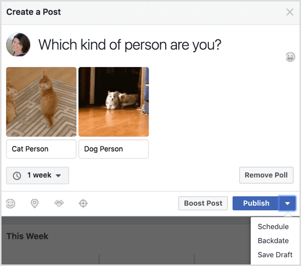 Publier un sondage sur Facebook GIF