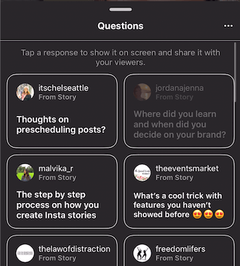 Questions et réponses sur les histoires Instagram