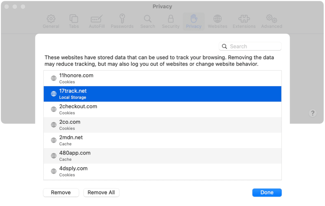 Supprimer les cookies pour certains sites Web