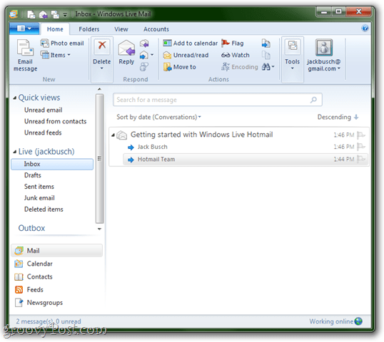 Lancer Windows Live Mail