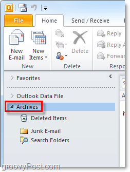 comment accéder aux e-mails archivés à partir d'Outlook 2010
