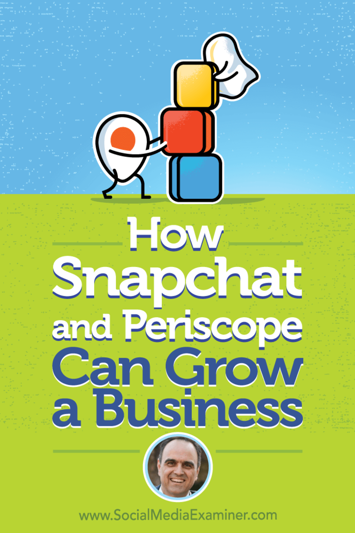 Comment Snapchat et Periscope peuvent développer une entreprise avec les informations de John Kapos sur le podcast marketing sur les réseaux sociaux.