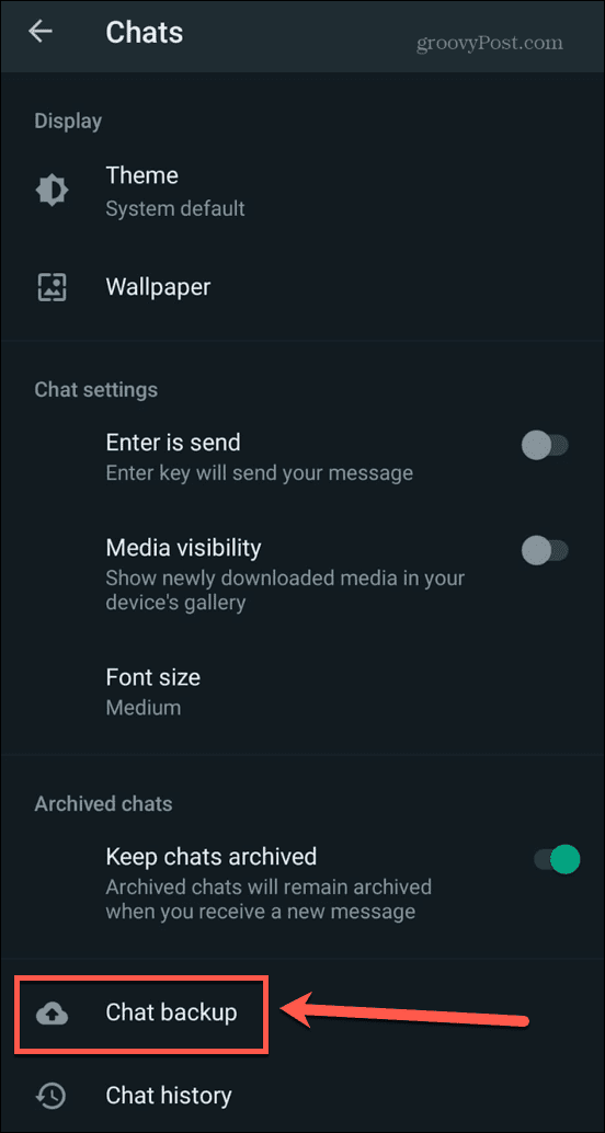 sauvegarde de chat WhatsApp