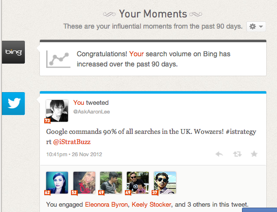 moments klout