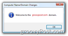 Windows Vista Rejoindre un écran de bienvenue du domaine Active Directory AD