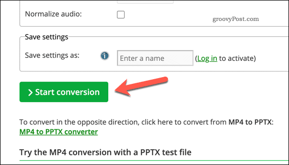 Conversion d'un fichier PPTX en vidéo à l'aide d'un service en ligne
