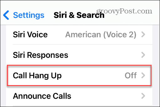 Raccrochez les appels téléphoniques et FaceTime avec Siri