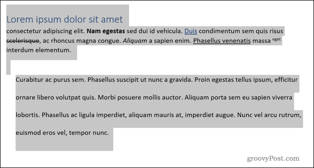 Texte en surbrillance dans Word