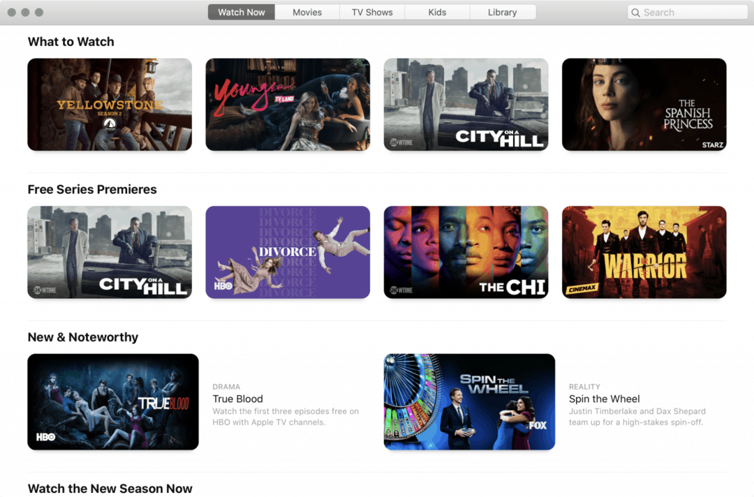 Application Apple TV sur MacOS Catalina