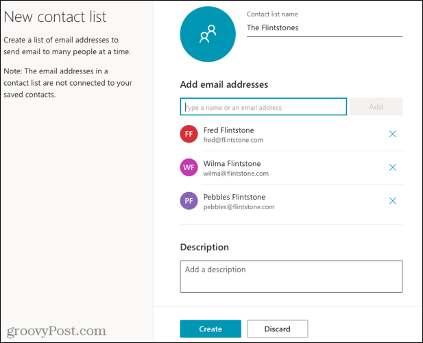 Configurer une nouvelle liste de contacts dans Outlook