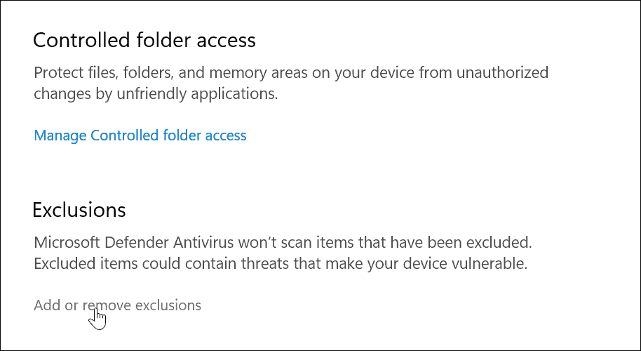 les exclusions utilisent la sécurité Windows sur Windows 11 pour une protection optimale