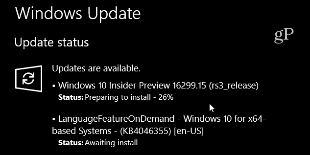 Windows 10 Build 16299-15 Mise à jour cumulative