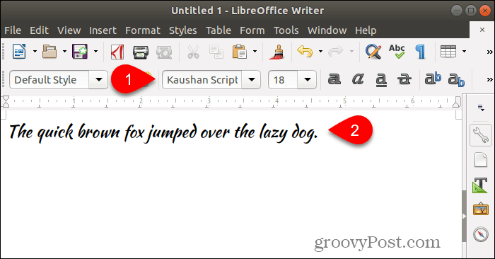 Utilisation d'une nouvelle police dans LibreOffice Writer