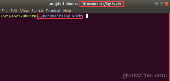Fenêtre de terminal ouverte sur un dossier spécifique dans Ubuntu Linux
