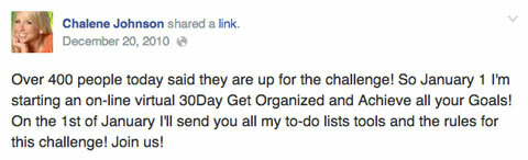 chalene johnson défi de 30 jours sur facebook