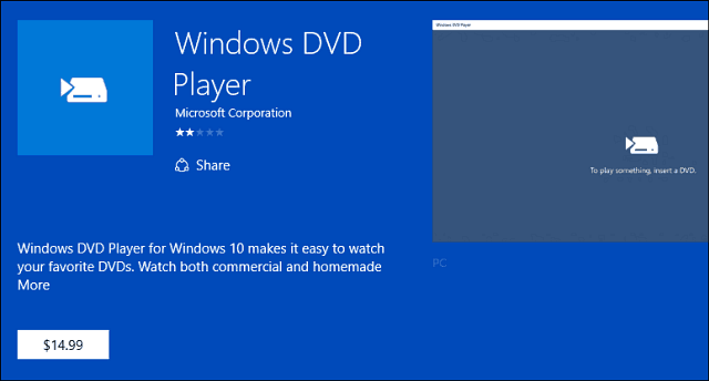 Application Windows DVD Player