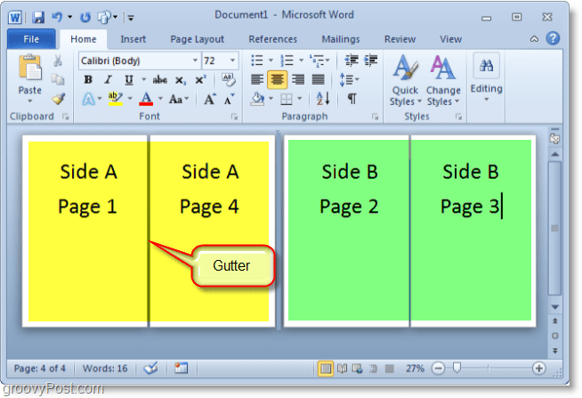 La capture d'écran de Micosoft Word 2010 créant un livret dans Microsoft Word 2010 peut être un peu délicate, mais ce diagramme devrait aider