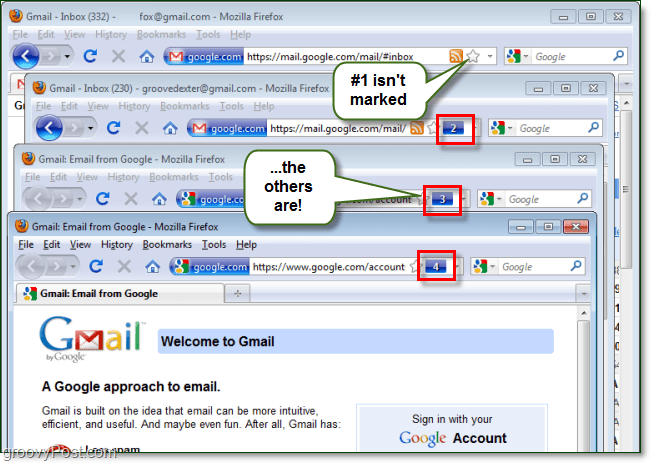 Connectez-vous à plusieurs comptes ou sites Web Gmail à l'aide de Firefox
