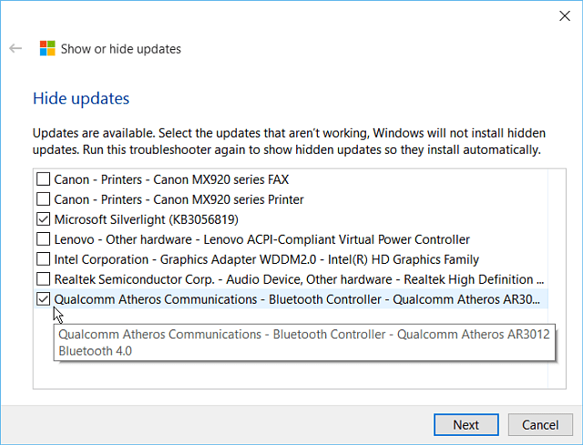 Windows 10: Bloquer les mises à jour automatiques de Windows avec l'utilitaire (KB3073930)