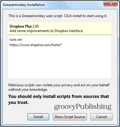 Structure de l'arborescence Dropbox Script d'installation de Firefox