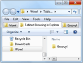 navigation par onglets dans l'explorateur Windows 7
