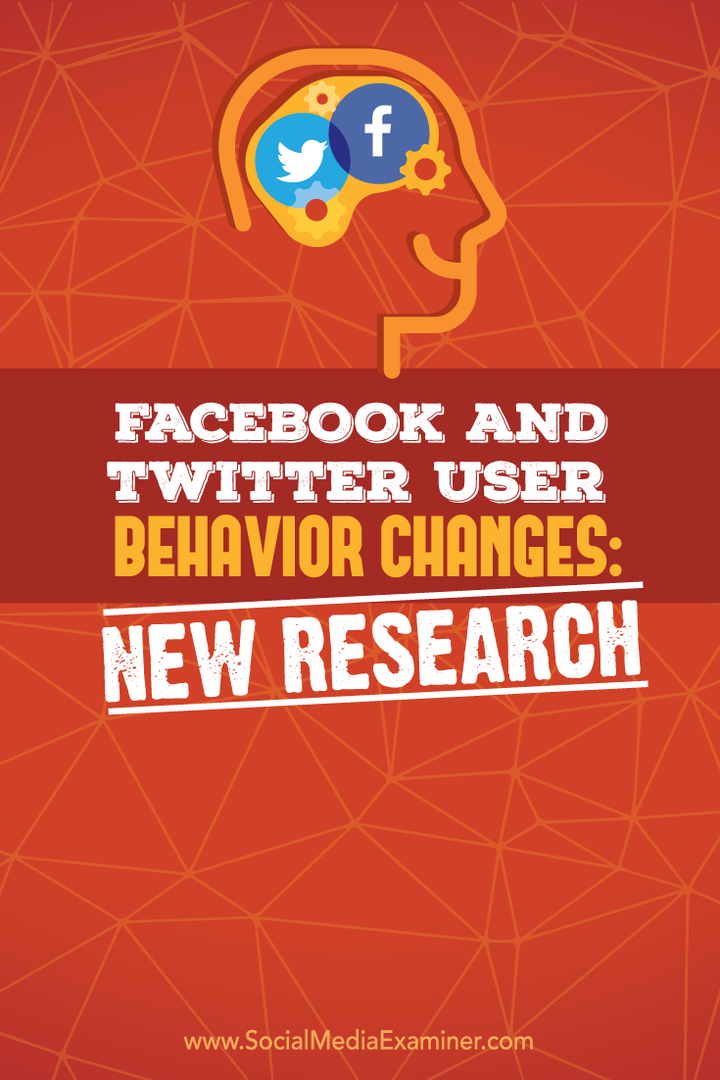 recherche sur les changements de comportement des utilisateurs de Twitter et Facebook