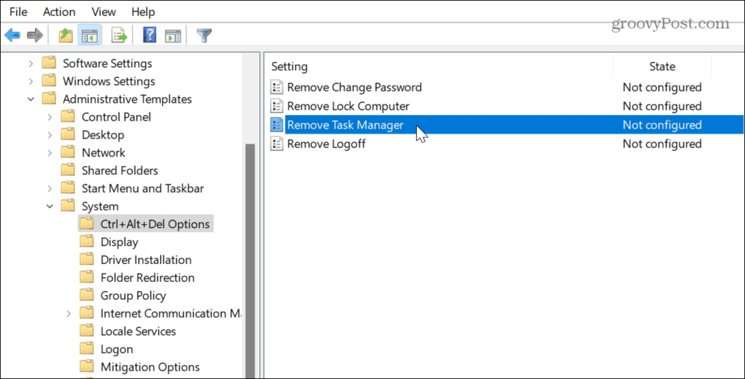 Désactiver le gestionnaire de tâches sur Windows 11