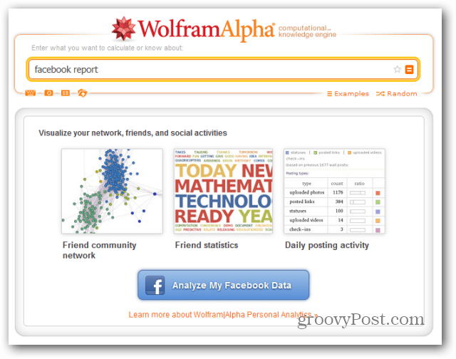 rapport wolfram alpha facebook analyser