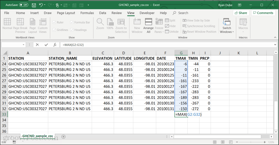Utilisation de la fonction MAX dans Excel