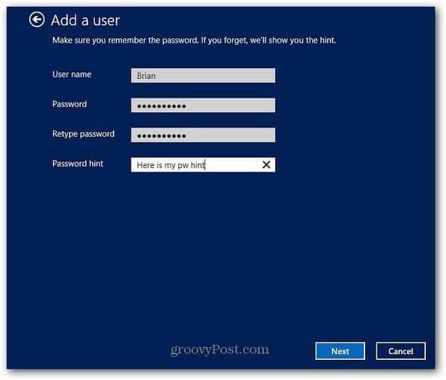 Créez un compte local dans Windows 8 et connectez-vous sans connexion Internet