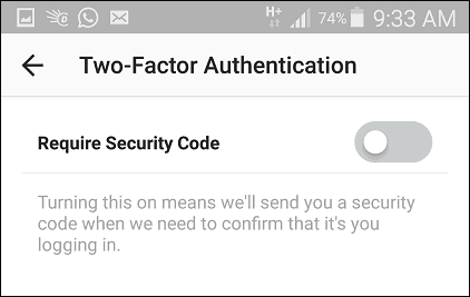 authentification instagram à deux facteurs