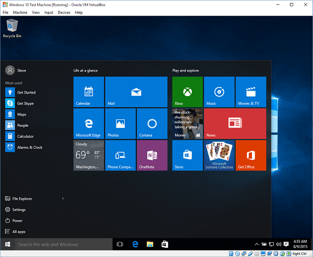14 Windows 10 dans VirtualBox
