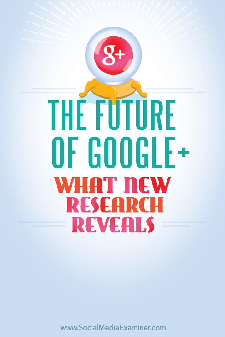 L'avenir de Google+, ce que la nouvelle recherche révèle: examinateur des médias sociaux