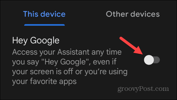 Désactiver l'Assistant Google