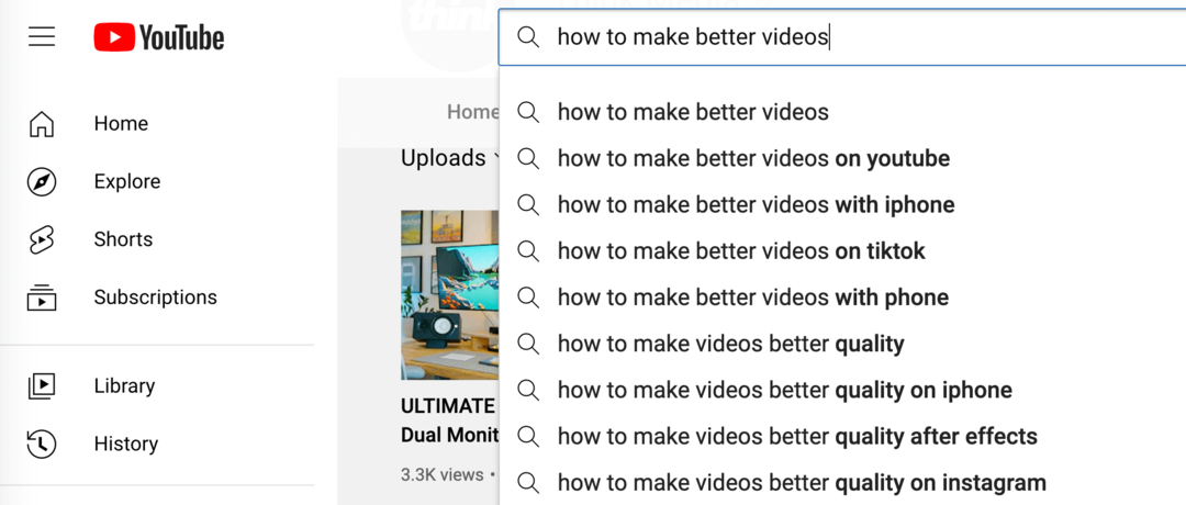 image des suggestions automatiques de recherche YouTube
