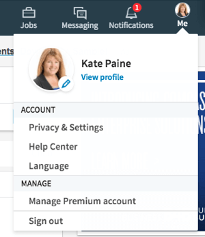 Cliquez sur l'icône Moi pour modifier votre profil et vos paramètres de confidentialité.