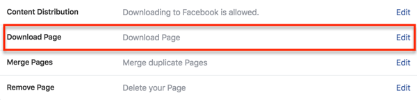 Trouvez l'option pour télécharger les données de votre page dans vos paramètres Facebook.