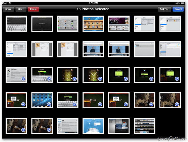 Sélectionnez les photos à supprimer