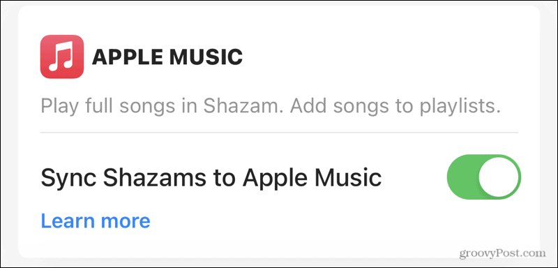 Synchroniser Apple Music avec Shazam
