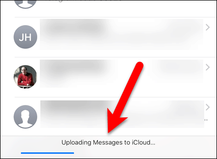 Téléchargement de messages sur iCloud dans iOS