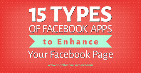 15 types d'applications Facebook