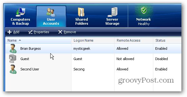 Comment ajouter des comptes d'utilisateurs à Windows Home Server